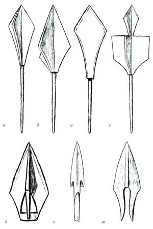 Железные наконечники хуннских стрел