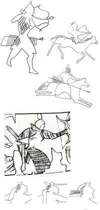 Изображения древних таштыкских воинов