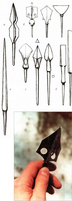 Некоторые типы наконечников кыргызских стрел