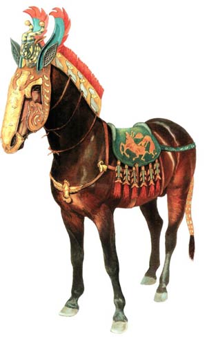 Реконструкция внешнего вида коня из Первого Пазырыкского кургана